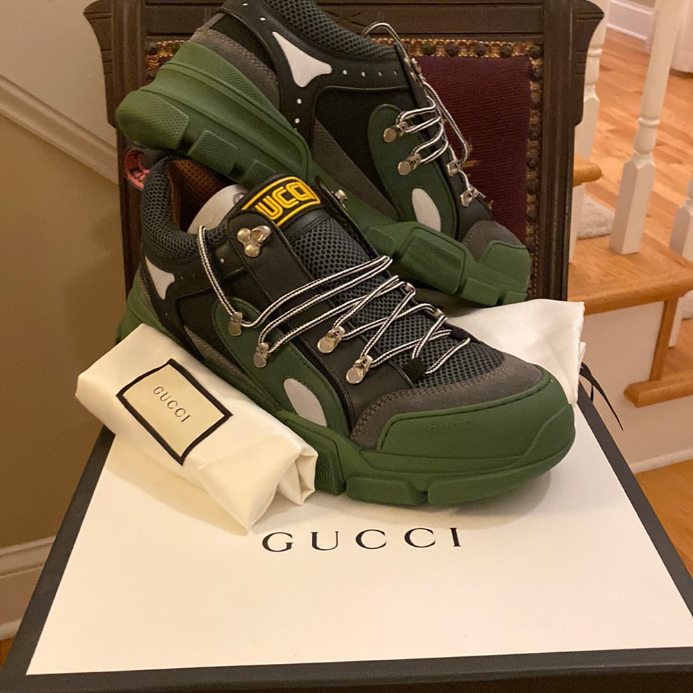 Gucci Men’s Green Flashtrek 543162 Size 11G 12 US